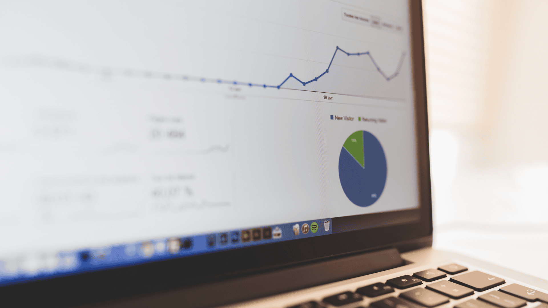 Photo of a laptop showing video analytics.