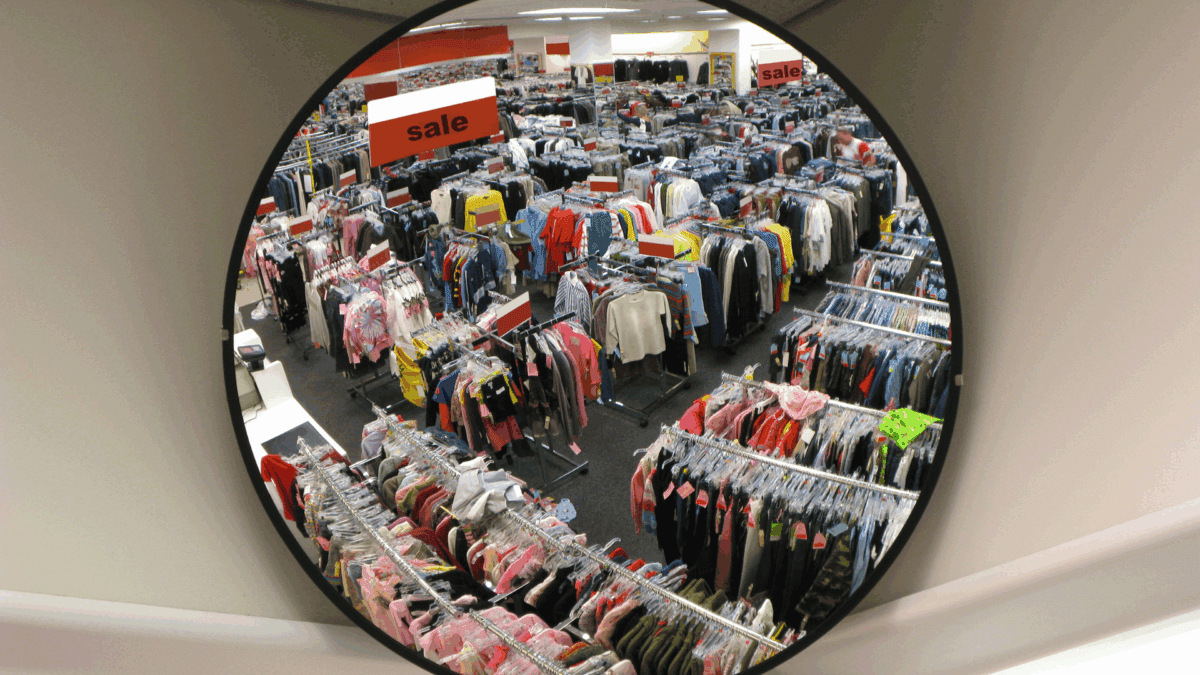 Image of a corner mirror as an example of retail security systems.