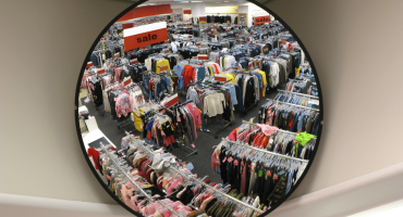 Image of a corner mirror as an example of retail security systems.